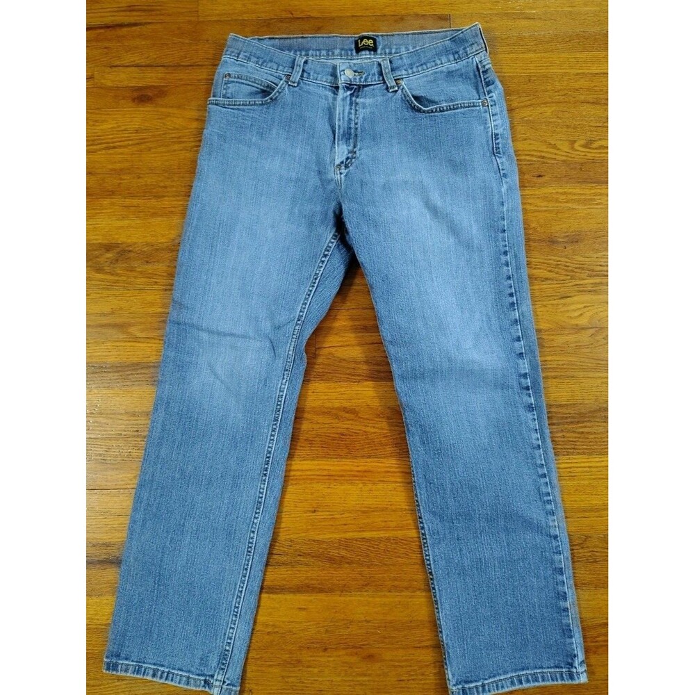 Vintage Lee Relaxed Fit Jeans Medium Wash Straight Leg Mens Size 33x30